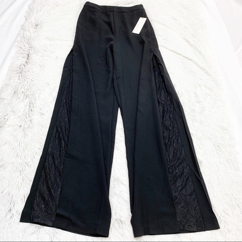Bishop + Young Stella Wide Leg Pant Lace Inset NWT - Picture 6 of 7